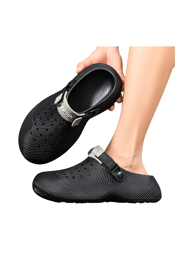 Womens Mens Clogs with Arch Support and Back Straps Comfortable Cushion Footbed Orthopedic Slip on Walking Slippers for Plantar Fasciitis Eva Garden Shoes Grey Size 9.5
