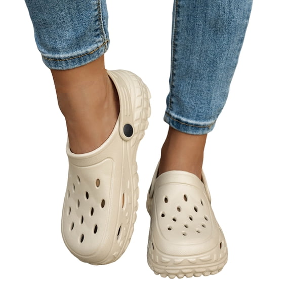 Rokment Womens Mens Clogs with Back Straps Wide Width Comfortable Quick Drying Closed Toe Orthopedic Walking Slip on Slippers Garden Shoes Barefoot Water Sandals for Beach Khaki Size 8.5