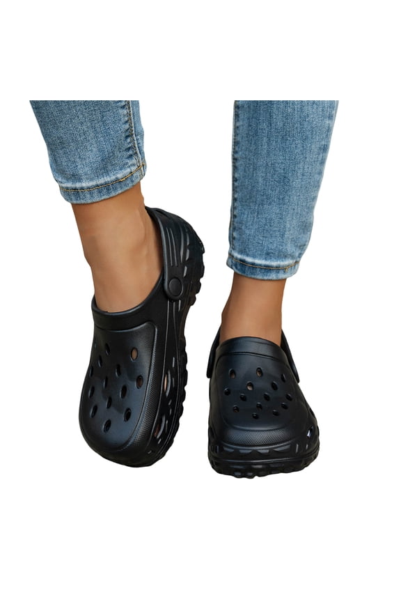 Womens Mens Clogs with Back Straps Wide Width Comfortable Quick Drying Closed Toe Orthopedic Walking Slip on Slippers Garden Shoes Barefoot Water Sandals for Beach Black Size 8.5