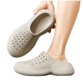 thumbnail image 1 of Rokment Womens Mens Closed Toe Mule Slides EVA Slip on Clogs Comfort Arch Support Walking Sandals Non-Slip Quick Dry Waterproof Outdoor Beach Pool Casual Nursing Garden Shoes Khaki Size 9.5, 1 of 6