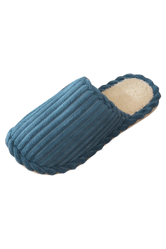 Womens Mens Fuzzy Slippers for Travel Guest Winter Warm Cozy House Shoes Indoor Bedroom Home Slip on for Hotel Spa Blue Size 8