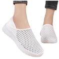 thumbnail image 1 of Rokment Womens Mens Walking Mules Tennis Shoes Unisex Lightweight Breathable Mesh Two-Ways Convertible Backless Half Slippers Sandals White Size 7, 1 of 8