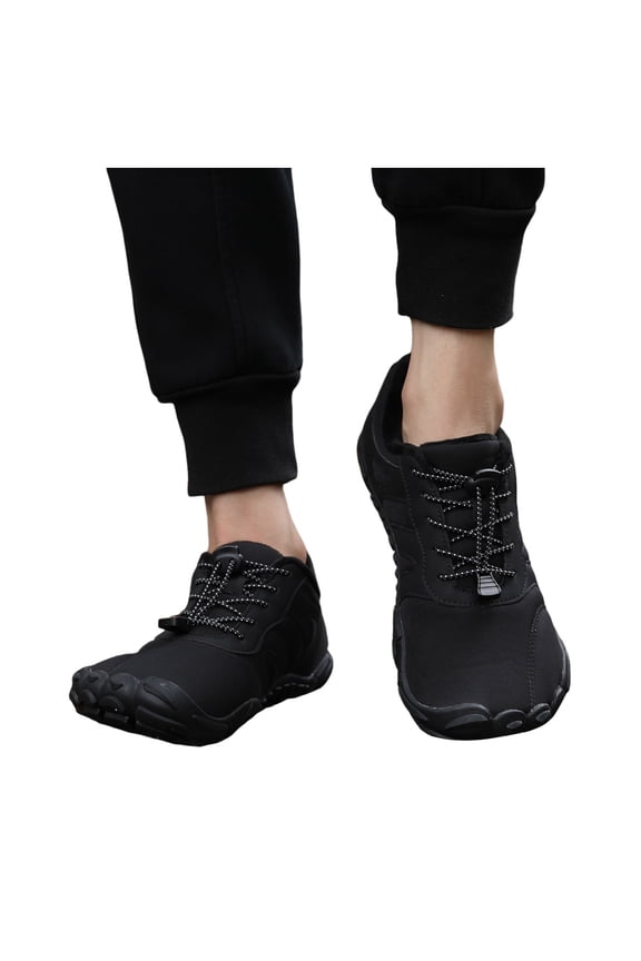 Womens Mens Wide Toe Hiking Barefoot Water Shoes Fleece Lined Warm Winter Snow Boots Waterproof Non Slip Outdoor Athletic Running Climbing Sneakers
