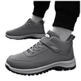 thumbnail image 1 of Rokment Womens Mens Winter Snow Boots with Arch Support Comfortable Waterproof Fleece Lined Warm Non Slip Walking Hiking Work Ankle Booties for Outdoor Sports Grey Size 9.5, 1 of 6