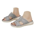 thumbnail image 1 of Rokment Womens Mesh Orthopedic Memory Foam Walking Slipper Sandals Breathable Comfortable Cushioned Wedges Low Heel Beach Slip on Wide Width Nursing Outdoor Sports Slides Summer Shoes Grey Size 8, 1 of 8