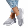 thumbnail image 1 of Rokment Womens Orthopedic Air Cushion Chunky Heels Walking Shoes with Arch Support Comfortable Breathable Knit Platform Wedge Slip on Nursing Loafers Non-Slip Work Sneakers Grey Size 7, 1 of 4