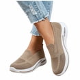 thumbnail image 1 of Rokment Womens Orthopedic Air Cushion Chunky Heels Walking Shoes with Arch Support Comfortable Breathable Knit Platform Wedge Slip on Nursing Loafers Non-Slip Work Sneakers Brown Size 7, 1 of 4