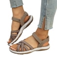 thumbnail image 1 of Rokment Womens Orthopedic Arch Support Walking Sandals Comfortable Open Toe Ankle Strap Memory Foam Platform Low Heel Non-Slip Nursing Work Summer Shoes Khaki Size 7.5, 1 of 6