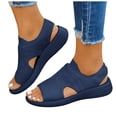 thumbnail image 1 of Rokment Womens Orthopedic Arch Support Walking Sandals Comfortable Stretchy Mesh Slip on Sock Memory Foam Driving Nursing Beach Summer Shoes for Plantar Fasciitis Dark Blue Size 7, 1 of 7