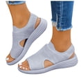 thumbnail image 1 of Rokment Womens Orthopedic Arch Support Walking Sandals Comfortable Stretchy Mesh Slip on Sock Memory Foam Driving Nursing Beach Summer Shoes for Plantar Fasciitis Grey Size 8.5, 1 of 7