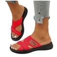 thumbnail image 1 of Rokment Womens Orthopedic Mesh Athletic Walking Slippers Walking Slip on Sandals Beach Vacation Lightweight Breathable Wide Width Memory Foam Slides for Indoor Outdoor Red Size 8.5, 1 of 7