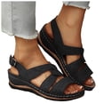 thumbnail image 1 of Rokment Womens Orthopedic Platform Wedge Dress Sandals 2026 Boho Beach Comfortable Leather Orthotic Arch Support Mid Heel Walking Summer Shoes for Woman A Size 6, 1 of 7