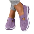 thumbnail image 1 of Rokment Womens Orthopedic Platform Wedge Slip on Walking Shoes Comfortable Breathable Mesh Memory Foam Arch Support Non Slip Nursing Work Sneakers Tennis Loafers Purple Size 7, 1 of 5