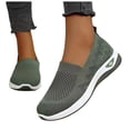 thumbnail image 1 of Rokment Womens Orthopedic Walking Nursing Tennis Shoes Comfortable Breathable Mesh Slip on Socks Driving Loafers Spring Fall Casual Memory Foam Non Slip Work Sneakers Green Size 7.5, 1 of 5