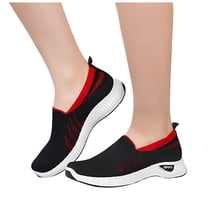 Rokment Womens Orthopedic Walking Running Shoes Comfortable Breathable Knit Arch Support Ortho Nursing Tennis Flat Non Slip Casual Work Sneakers for Driving Black Size 6.5