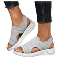 thumbnail image 1 of Rokment Womens Orthopedic Walking Sandals with Arch Support Lightweight Comfortable Elastic Mesh Open Toe Memory Foam Slip on Workout Sneakers Summer Shoes for Tennis Hiking Grey Size 9.5, 1 of 5