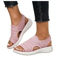 thumbnail image 1 of Rokment Womens Orthopedic Walking Sandals with Arch Support Lightweight Comfortable Elastic Mesh Open Toe Memory Foam Slip on Workout Sneakers Summer Shoes for Tennis Hiking Pink Size 9, 1 of 5