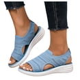 thumbnail image 1 of Rokment Womens Orthopedic Walking Sandals with Arch Support Lightweight Comfortable Elastic Mesh Open Toe Memory Foam Slip on Workout Sneakers Summer Shoes for Tennis Hiking Sky Blue Size 7, 1 of 5