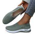 thumbnail image 1 of Rokment Womens Orthotic Walking Shoes with Arch Support Spring Fall Casual Knit Slip on Nursing Tennis Loafers Lightweight Comfortable Mesh Non Slip Work Sneakers for Woman Green Size 6, 1 of 7