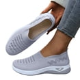 thumbnail image 1 of Rokment Womens Orthotic Walking Shoes with Arch Support Spring Fall Casual Knit Slip on Nursing Tennis Loafers Lightweight Comfortable Mesh Non Slip Work Sneakers for Woman Light Gray Size 7, 1 of 6