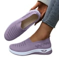 thumbnail image 1 of Rokment Womens Orthotic Walking Shoes with Arch Support Spring Fall Casual Knit Slip on Nursing Tennis Loafers Lightweight Comfortable Mesh Non Slip Work Sneakers for Woman Purple Size 6, 1 of 7