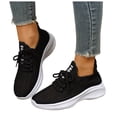 thumbnail image 1 of Rokment Womens Running Tennis Shoes Breathable Mesh Lace up Athletic Memory Foam Walking Trainners Comfortable Casual Fitness Golf Non Slip Work Fashion Sneakers Black Size 6, 1 of 7