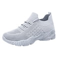 thumbnail image 1 of Rokment Womens Running Walking Tennis Shoes Breathable Mesh Height Increasing Mid Heel Nursing Work Sneakers for Outdoor Activities Grey Size 7.5, 1 of 6