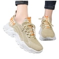 thumbnail image 1 of Rokment Womens Slip on Walking Running Shoes Comfortable Breathable Mesh Lightweight Memory Foam Non Slip Cross Training Jogging Work Tennis Sneakers Beige Size 6.5, 1 of 5