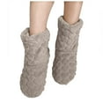 thumbnail image 1 of Rokment Womens Slippers Socks Boots Velvet Indoor Winter Soft Warm Cozy Fuzzy Lined Mid Calf Booties Slippers Khaki Size 8.5, 1 of 6