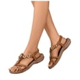 thumbnail image 1 of Rokment Womens Sparkly Sequin Flower Orthopedic Dress Sandals Beach Summer Comfortable Leather Arch Support Wedge Low Heel Slingback Walking Sandals B Size 8, 1 of 6