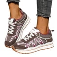 thumbnail image 1 of Rokment Womens Vintage Color Block Running Tennis Walking Shoes Fashion Sneakers Comfortable Breathable Mesh Memory Foam Basketball Volleyball Training Workout Fitness Skate Shoes Brown Size 6.5, 1 of 7