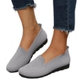 thumbnail image 1 of Rokment Womens Wedge Slip on Penny Loafers Comfortable Walking Shoes Spring Fall Mesh Knit Non Slip Work Flat Casual Low Heels Driving Nursing Sneakers Grey Size 7, 1 of 6