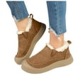 thumbnail image 1 of Rokment Womens Winter Snow Boots with Fleece Lined Wide Width Cold Weather Fashion Warm Suede Fuzzy Slip on Platform Flat Low Heel Ankle Booties Brown Size 7, 1 of 7