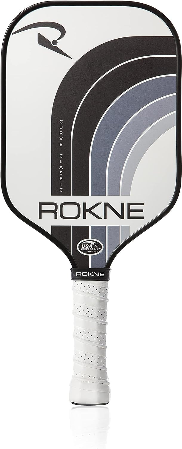 Rokne Curve Classic Fiberglass Pickleball Paddle Long Handle Racket ...