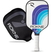 Rokne Curve Classic Fiberglass Pickleball Paddle Long Handle Racket with Pro Grit Texture and Cover, Deep Sea