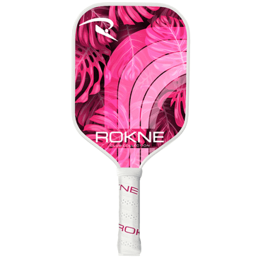 Rokne Pickleball Paddle Fiberglass Pickleball Racket with ProGrit Texture, Pink Palm