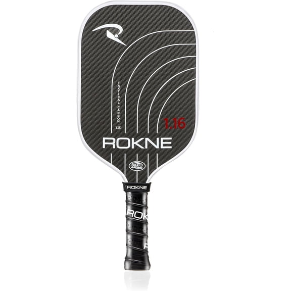 Rokne Taktical 3K Raw Carbon Fiber Pickleball Paddle Thermoformed Foam Lined Racket Edge, 16mm