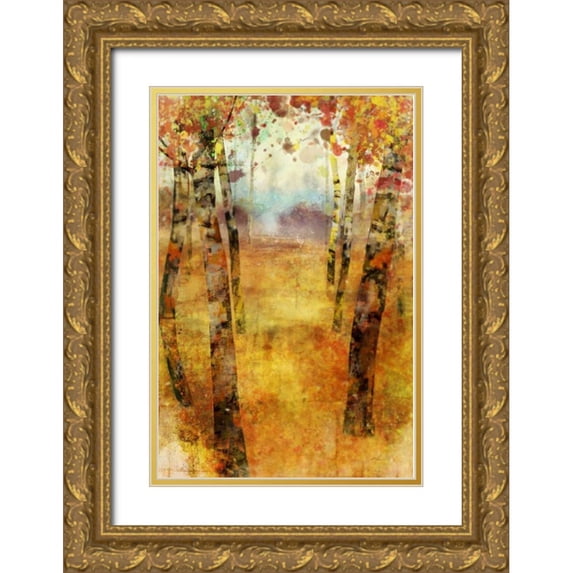 Roko, Ken 11x14 Gold Ornate Wood Framed with Double Matting Museum Art Print Titled - Splashes of Fall