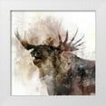 thumbnail image 1 of Roko, Ken 12x12 White Modern Wood Framed Museum Art Print Titled - Moose Call, 1 of 4