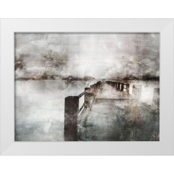 Roko, Ken 14x12 White Modern Wood Framed Museum Art Print Titled - Misty Pier