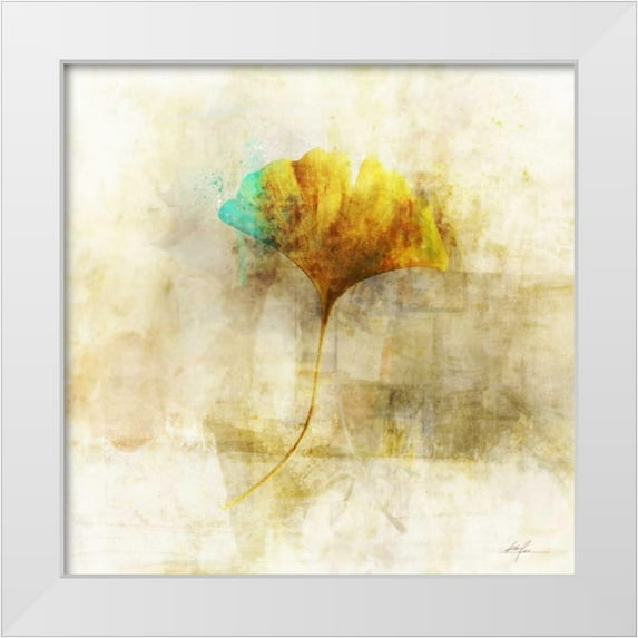 Roko, Ken 15x15 White Modern Wood Framed Museum Art Print Titled - Falling Ginko Leaf