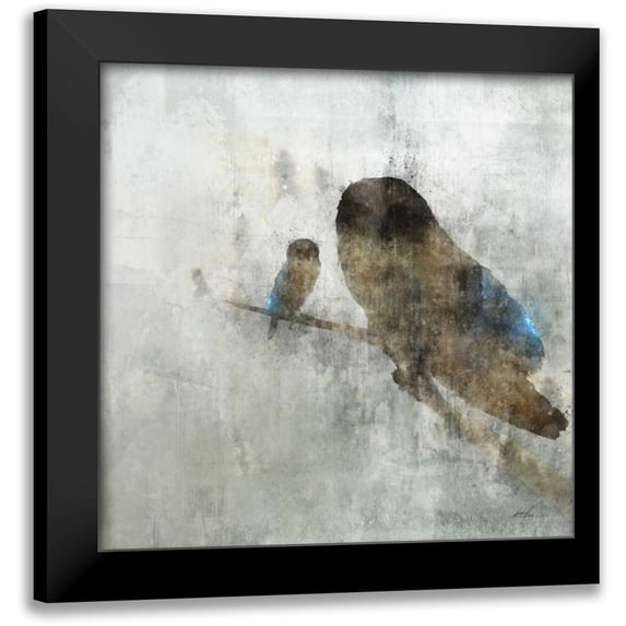 Roko, Ken 20x20 Black Modern Framed Museum Art Print Titled - Mama Owl and Baby