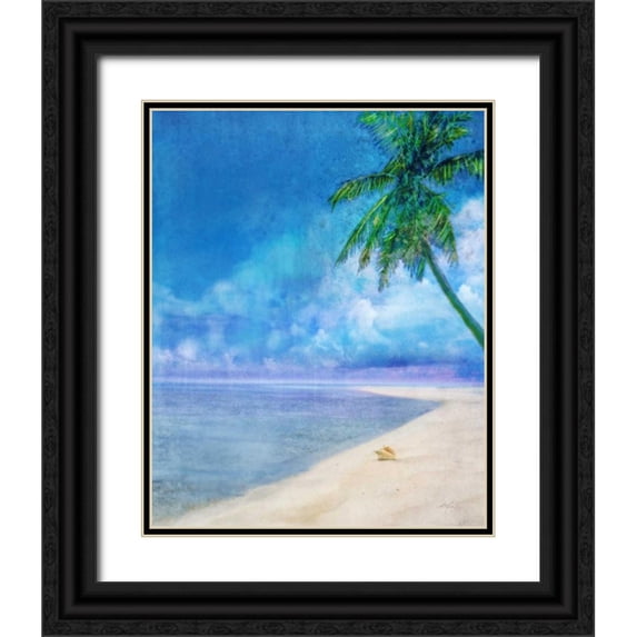 Roko, Ken 20x24 Black Ornate Wood Framed with Double Matting Museum Art Print Titled - Palm Beach and Shell