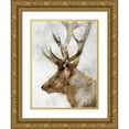 thumbnail image 1 of Roko, Ken 25x32 Gold Ornate Wood Framed with Double Matting Museum Art Print Titled - Stoic Elk, 1 of 4