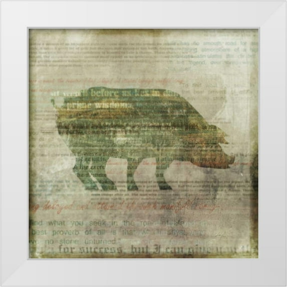 Roko, Ken 26x26 White Modern Wood Framed Museum Art Print Titled - On The Farm 1