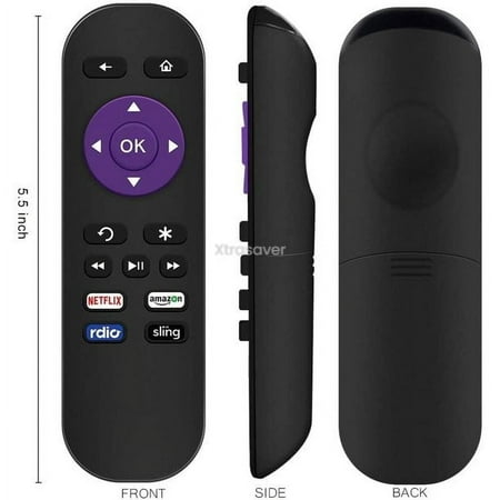 Roku 3 Replacement Remote for Roku Streaming Media Players Only 1/2/3/4 LT HD XD XS (No pairing required - Doesn't Pair to Roku Stick)