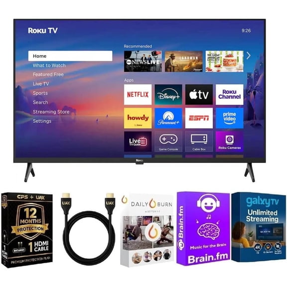 Roku 40R3D5KIT1 40 inch Select Series 1080p Full HD Smart TV 2025 Model with WiFi Streaming Apps HDMI Cable 12 Month C