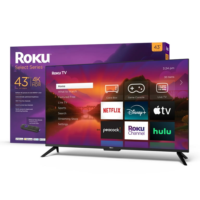 Roku 43-Inch 4K HDR Smart Television with Enhanced Voice Remote & Seamless  Streaming - Walmart.com