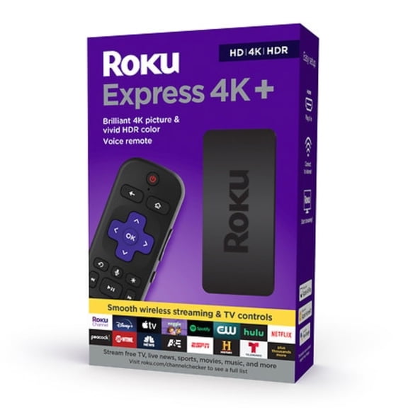 Roku Express 4K+ Streaming Device with 4K/HD/HDR, Voice Remote & TV Controls