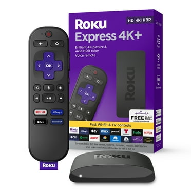 Roku Express 4K+ | Streaming Player HD/4K/HDR with Roku Voice Remote with TV Controls